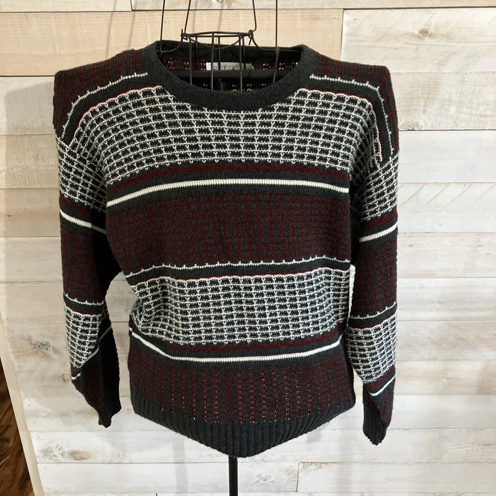 Vintage Jantzen Sweater Men's Large Striped Crewneck